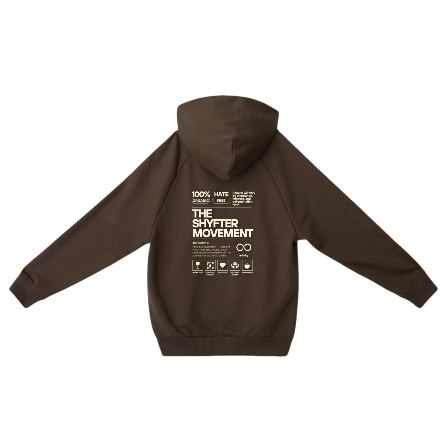 Shyfter Movement hoodie deluxe brown back