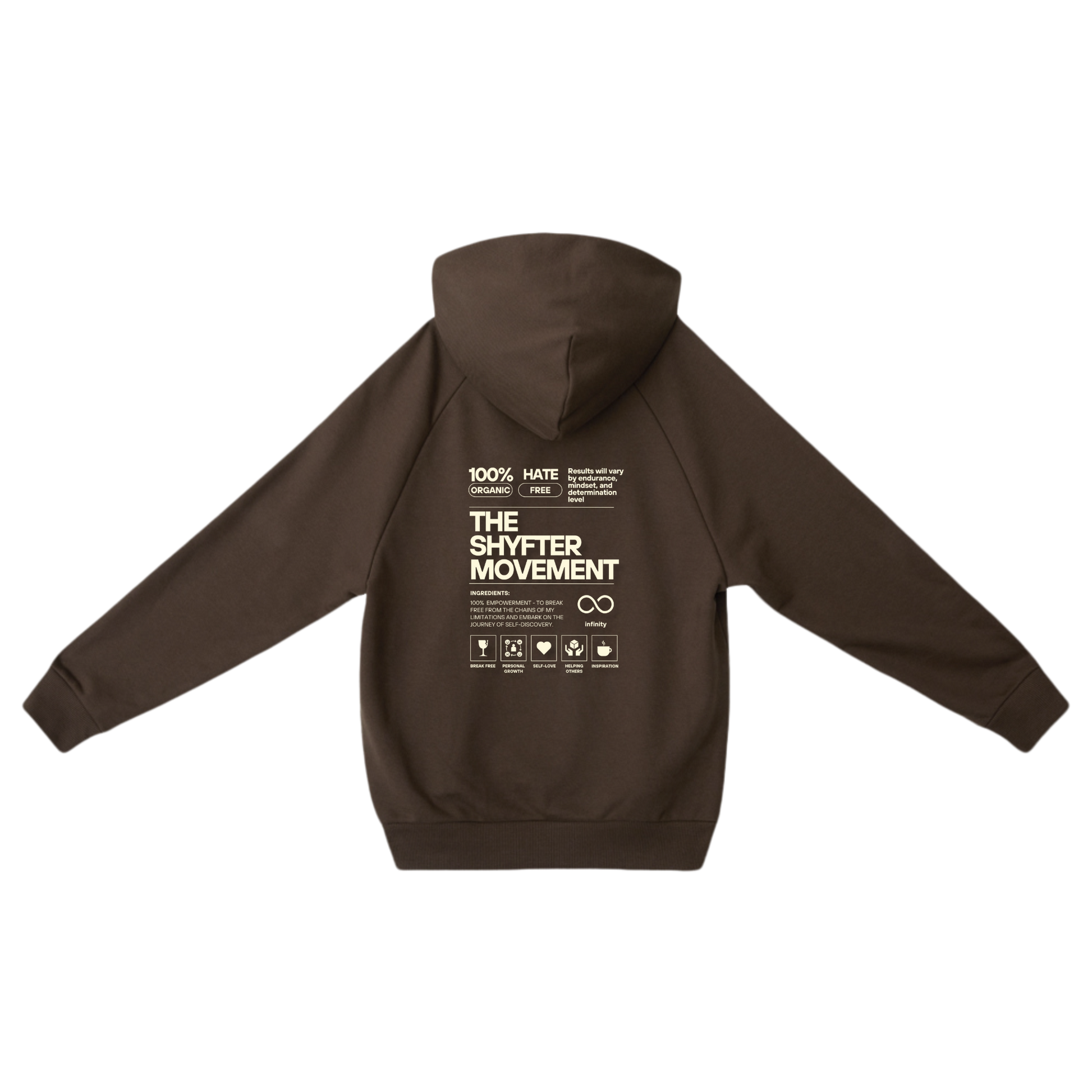 Shyfter Movement hoodie deluxe brown back
