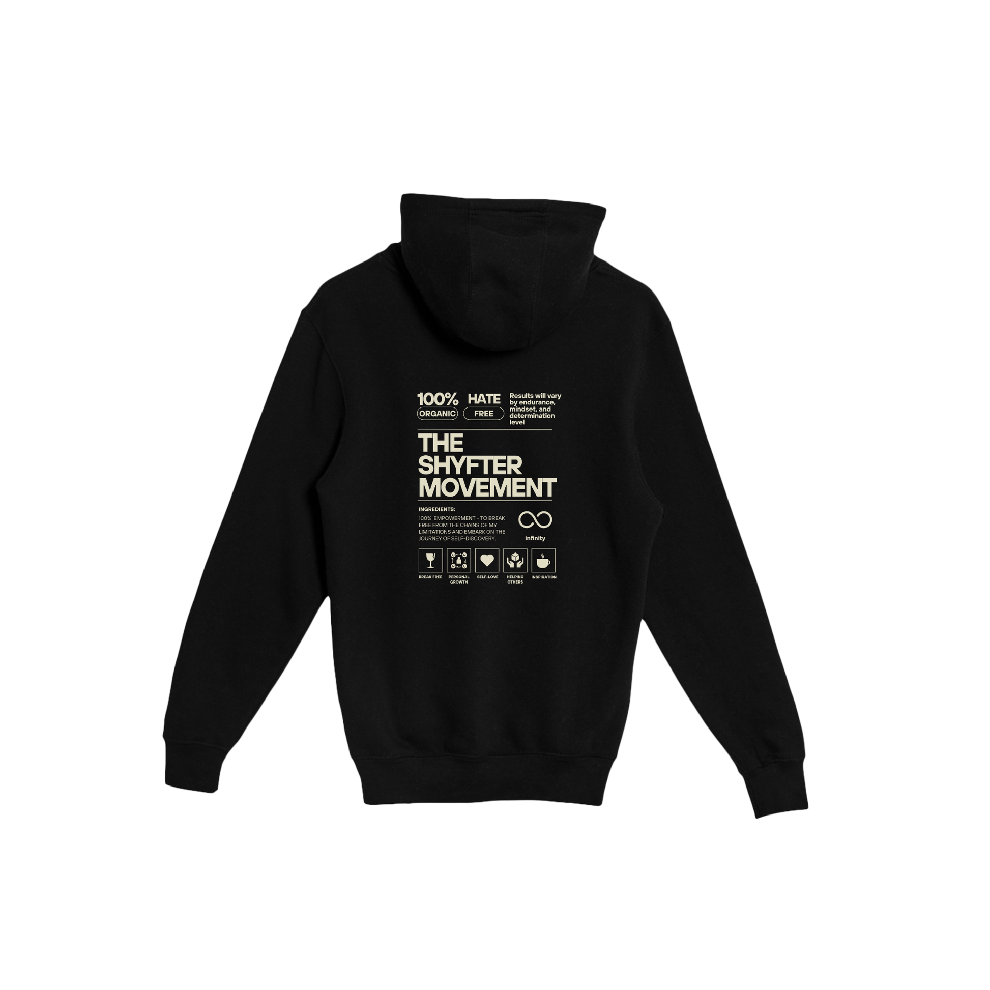 Shyfter Movement zip-up hoodie black back